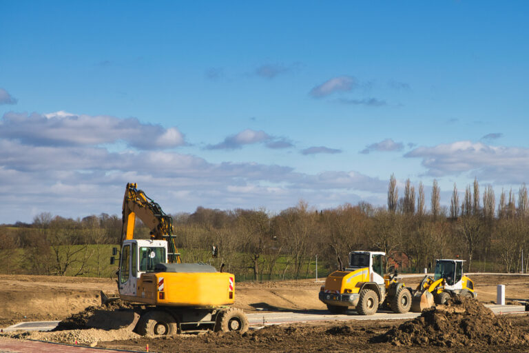 Earthworks and site preparation on a new development
