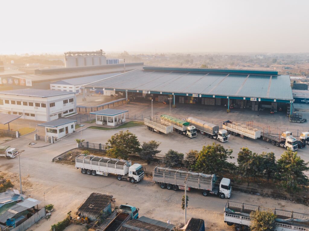 HGV service yard at a distribution warehouse
