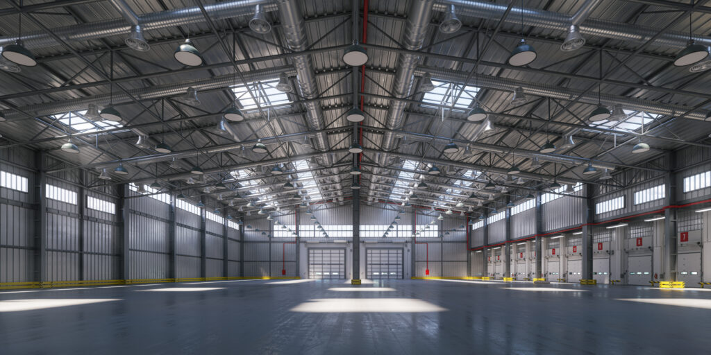 Large existing warehouse interior