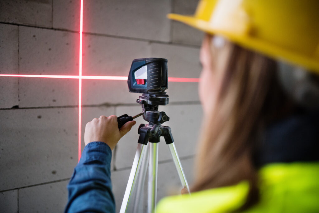 Laser level survey inside an existing building
