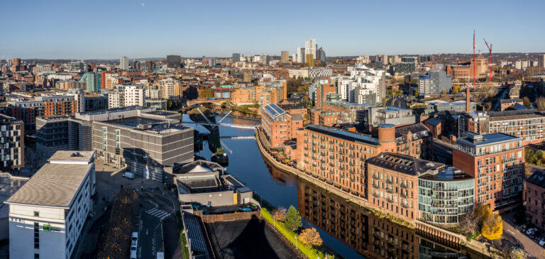 Aerial view of Leeds city centre
